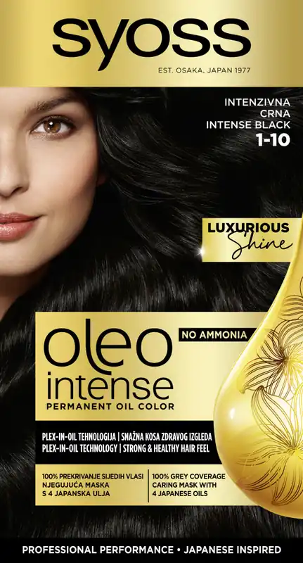Népszerű Syoss - intenzív tartós olajszín -Oleo Intense Permanent Oil Color - 1-10 Intense Black