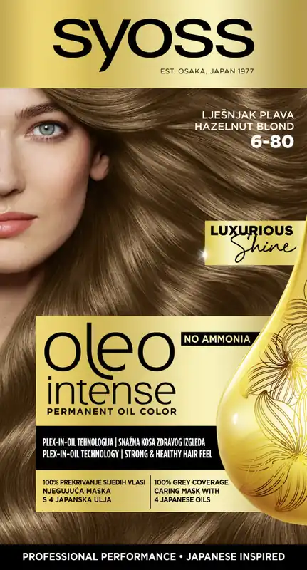 Syoss - intenzív tartós olajszín -Oleo Intense Permanent Oil Color - 6-80 Hezelnut Blond Vedd meg most