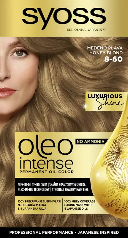 Szuper akció Syoss -tartós olajfesték-Oleo Intense Permanent Oil Color - 8-60 Honey Blond