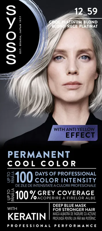 Syoss - állandó színezés - Permanent Coloration - 12_59 Cool Platinum Blond Különleges ajánlat
