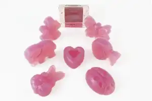 Coco Átlátszó szappan nagy mályva- és lila jegyekkel 50g, nagykereskedés, Verre de Nature Kedvezmény