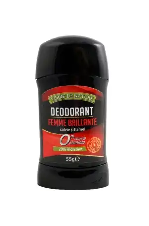 Azonnali szállítás Deosticck zsályával, komlóval és mályvával Femme Brillante 55 g, nagykereskedelem, Verre de Nature