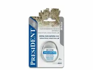 Szezonális akció DENTAL FLOSS PRESIDENT WHITE NATURAL SILK BLEACHING EFFECT...