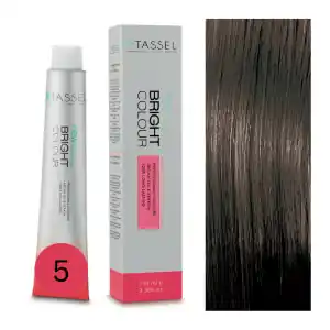 Hajfesték keratinnal, argán olajjal és ammóniával Bright Color No. 5, Világosbarna 100ml, nagyker, Tassel Végkiárusítás