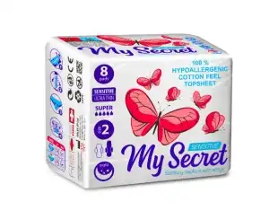 My Secret - NIGHT SUPER intim betét rugalmas szárnyakkal SENSITIVE, nagykereskedelem Azonnali szállítás