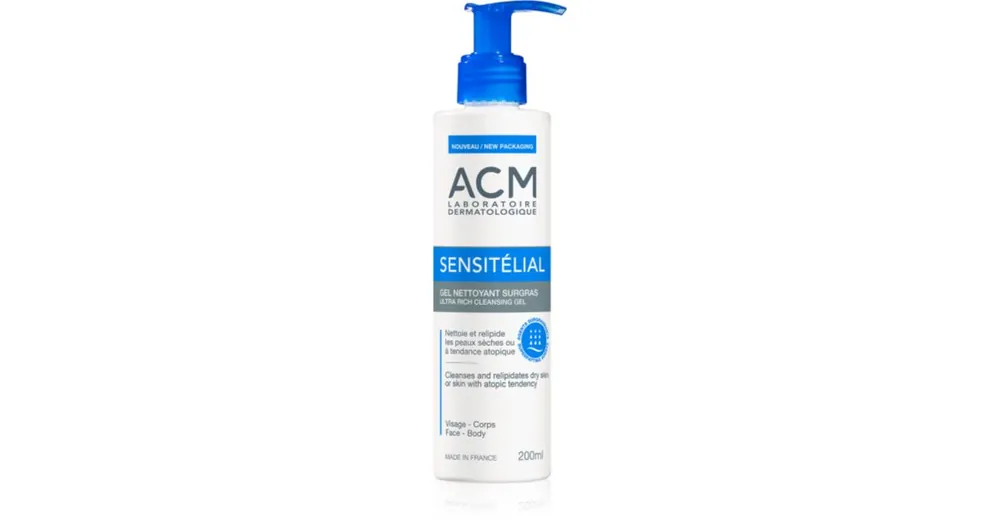 ACMSensitélial Ultra Rich Cleansing Gel hidratáló tisztító gél száraz és atópiás bőrre Exkluzív ajánlat