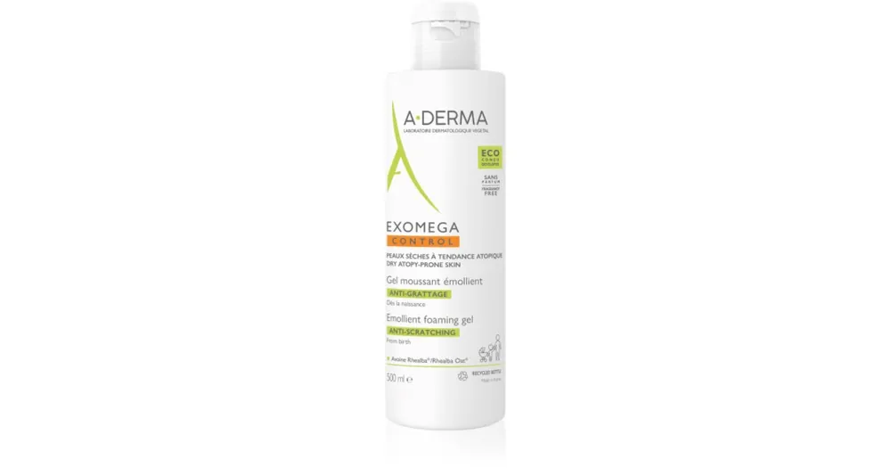 A-DermaExomega Control Emollient Foaming Gel hidratáló habzó gél száraz és atópiás bőrre Expressz szállítás