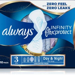 Azonnal elérhető AlwaysInfinity Day & Night egészségügyi betétek Nappali és éjjeli ápolás