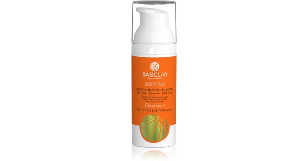 BasicLabDermocosmetics Protecticus könnyű emulzió, amely védelmet nyújt a külső hatásoktól SPF 50+ Szuper ajánlat