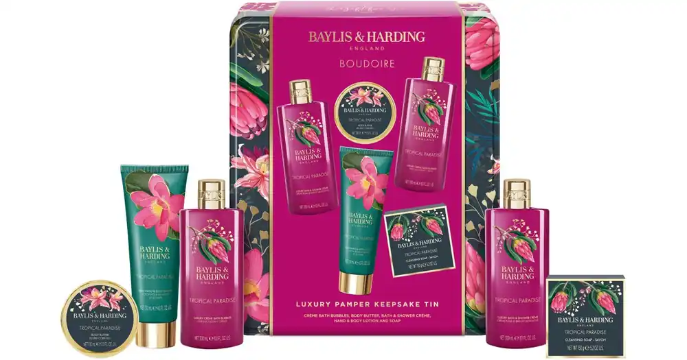 Baylis & HardingBoudoire Tropical Paradise ajándékszett pléh doboz Rendeld meg most