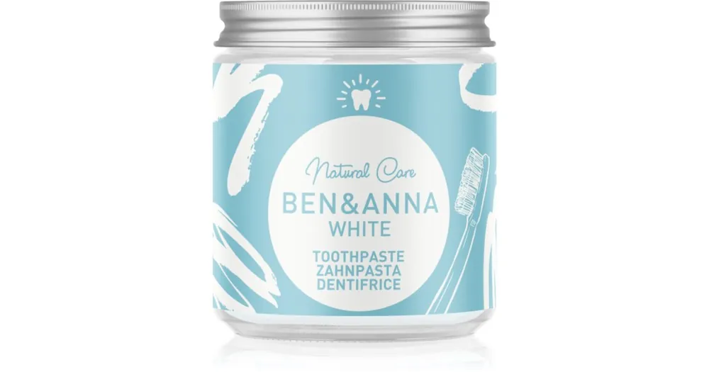 Biztonságos fizetés BEN&ANNANatural Toothpaste White fogkrém üvegtégelyben fehérítő hatással
