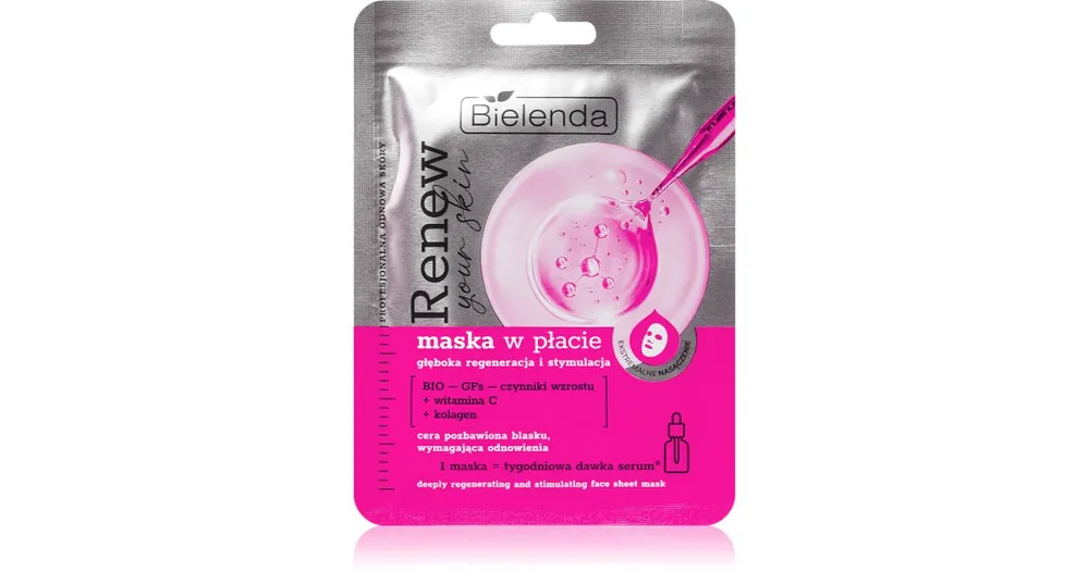 Szuper akció BielendaRenew Your Skin arcmaszk regeneráló hatással