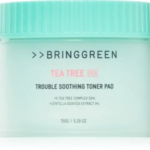 Prémium BRINGGREENTea Tree Cica Trouble Soothing Toner Pad tonizáló párnák nyugtató hatással