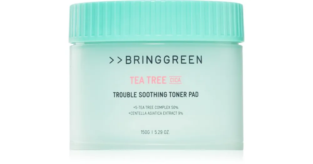 Prémium BRINGGREENTea Tree Cica Trouble Soothing Toner Pad tonizáló párnák nyugtató hatással