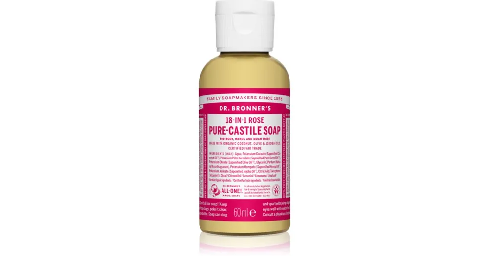 Nézd meg most Dr. Bronner’sRose folyékony univerzális szappan