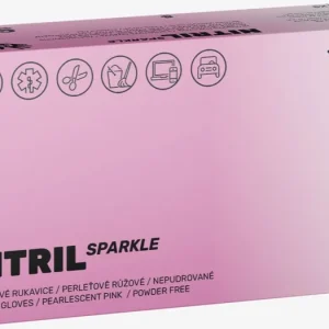 Azonnali szállítás EspeonNitril Sparkle Pearlescent Pink egészségügyi segédeszköz púdermentes nitrilkesztyű