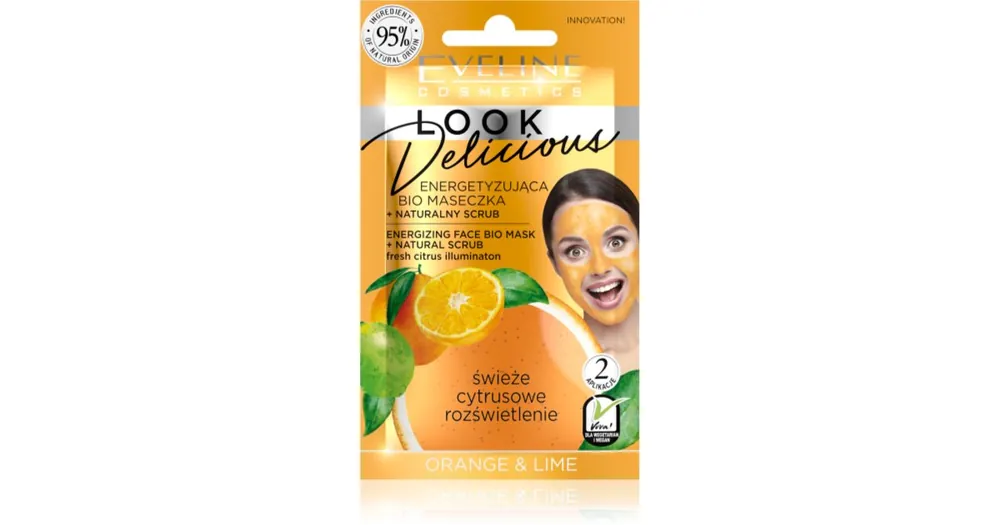 Eveline CosmeticsLook Delicious Orange & Lime hidratáló és világosító maszk peeling hatással Vedd meg most