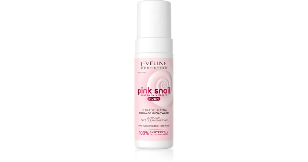 Eveline CosmeticsPink Snail Glazed Skin Effect finoman tisztító hab az arcra Legnépszerűbb