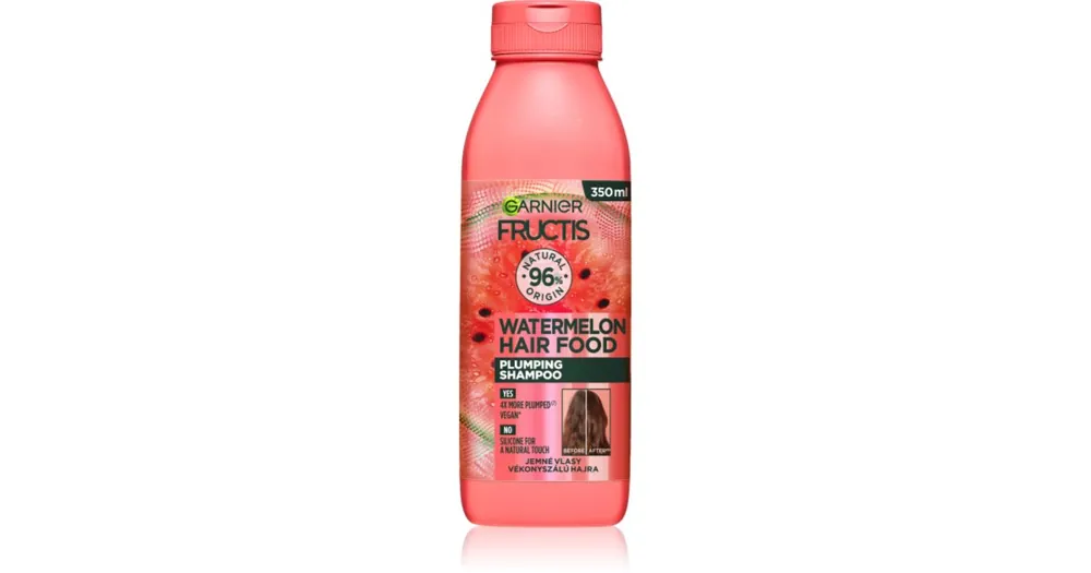 Árcsökkenés GarnierFructis Watermelon Hair Food Sampon finom, lesimuló hajra