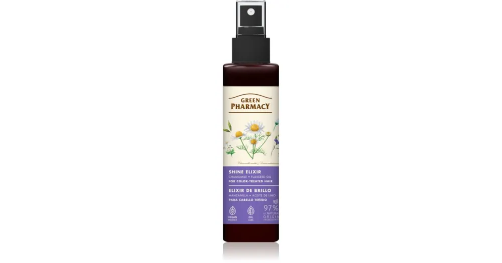 Green PharmacyChamomile & Flaxseed oil Elixir öblítést nem igénylő elixír festett hajra Expressz szállítás