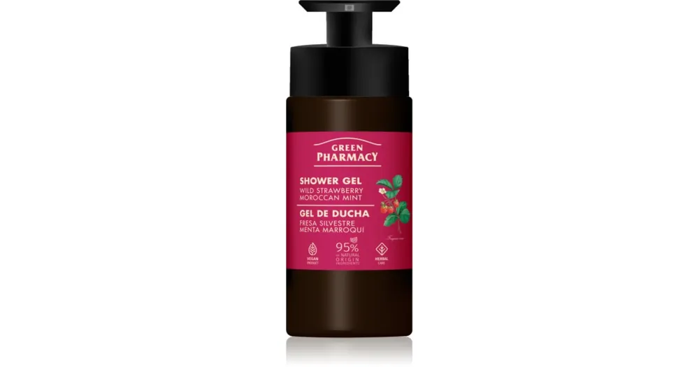 Árcsökkenés Green PharmacyWild Strawberry & Moroccan Mint Oil tusfürdő gél