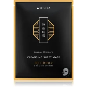 Kedvezményes ár KORIKAKorean Heritage Jeju Honey & AHA-BHA Complex Cleansing Sheet Mask szövet arcmaszk tisztító hatással