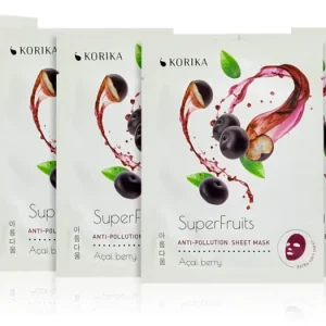 Csak ma KORIKASuperFruits Acai Berry - Set of 5 Anti-pollution Face Sheet Masks arcmaszk szett kedvezményes áron Acai berry