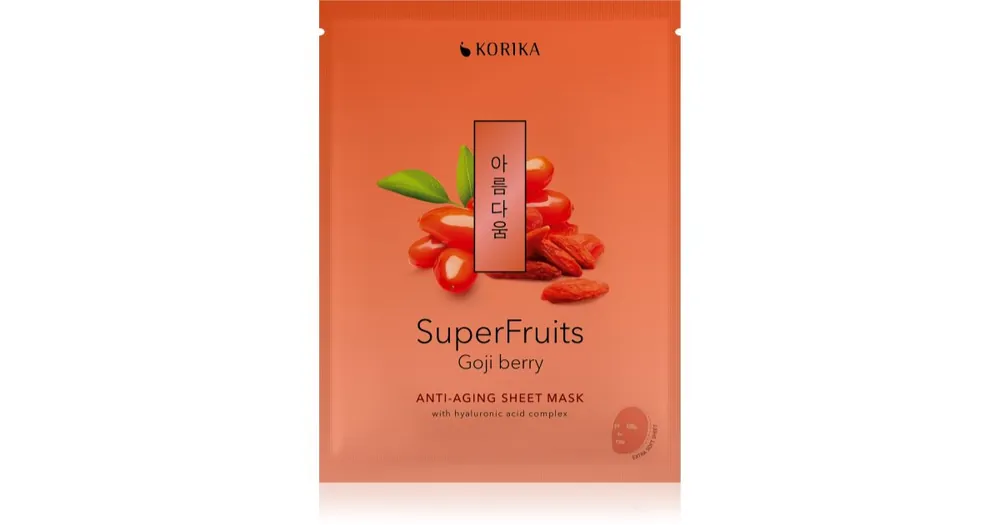KORIKASuperFruits Goji Berry - Anti-aging Sheet Mask fiatalító arcmaszk Utolsó esély