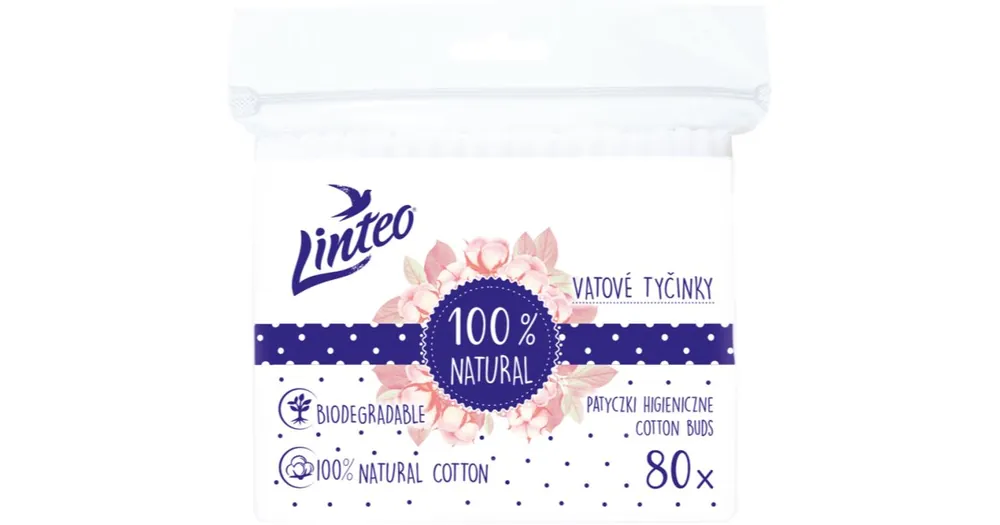 Azonnali szállítás LinteoNatural Cotton Buds fültisztítók tasakban