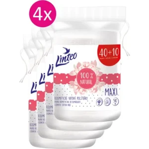 LinteoNatural Cotton Pads sminklemosó vattakorong 40 + 10ks x 4 Vásárlói kedvenc