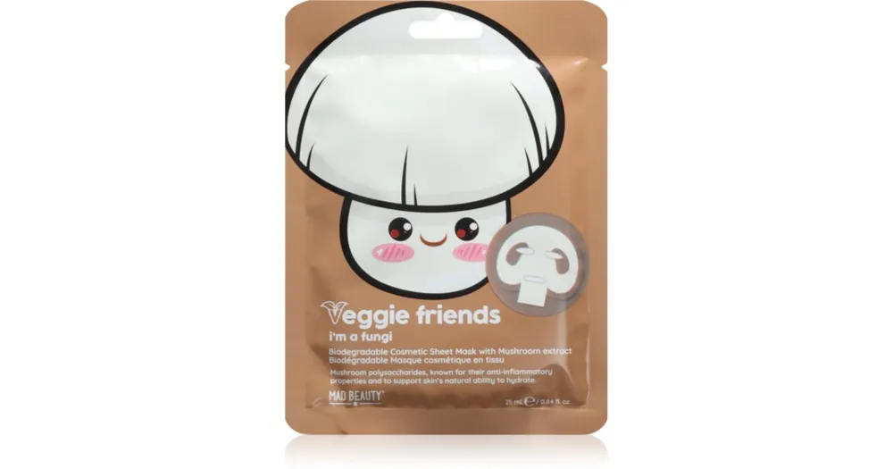 Mad BeautyVeggie Friends Mushroom arcmaszk nyugtató hatással Exkluzív ajánlat