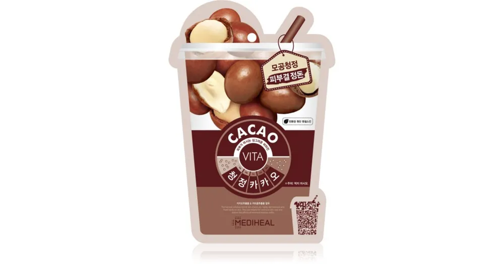 Outlet MEDIHEALVita Mask Cacao arcmaszk pórusok kitisztításáért és a matt bőrért