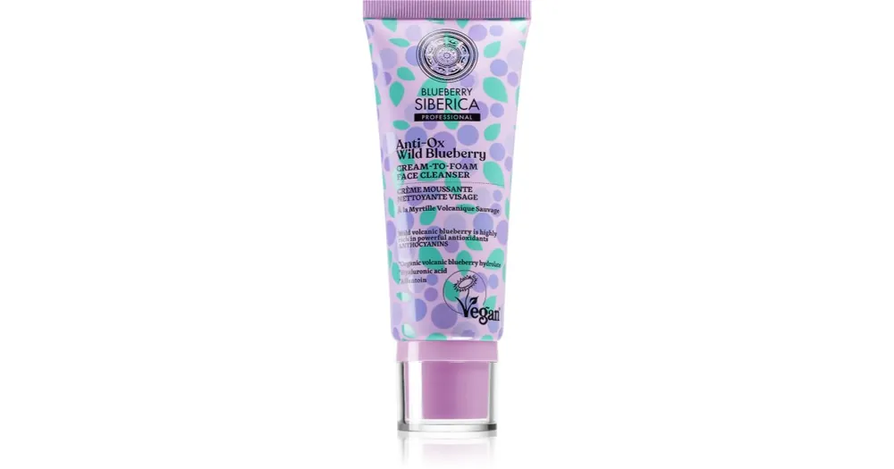 Natura SibericaAnti-Ox Wild Blueberry krémes tisztító hab az arcra Expressz kézbesítés
