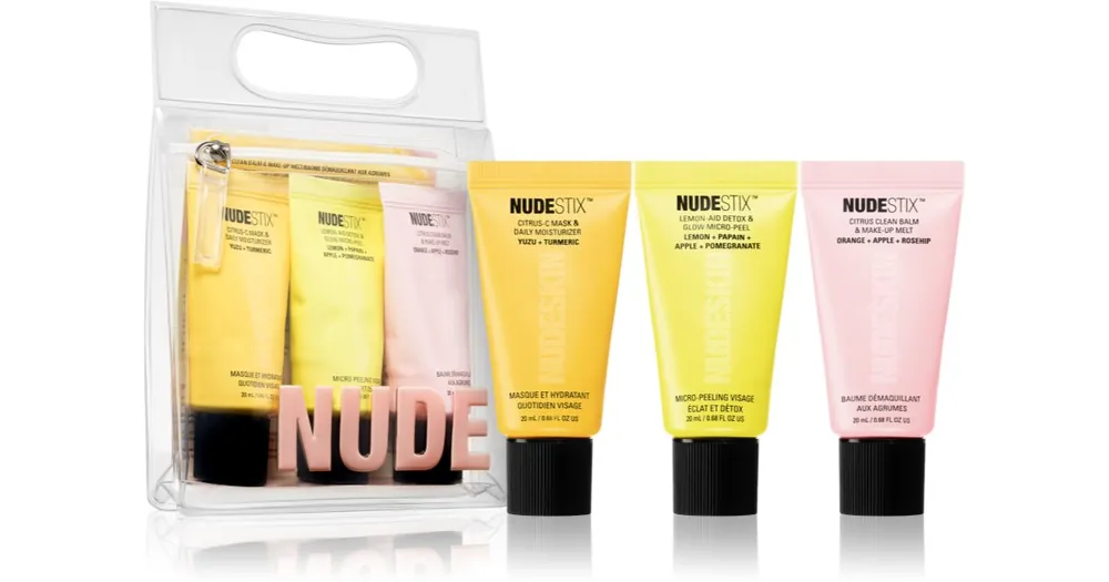 Azonnal elérhető NudestixNudeskin 3-Step Citrus Renew Set utazási készlet az arcra