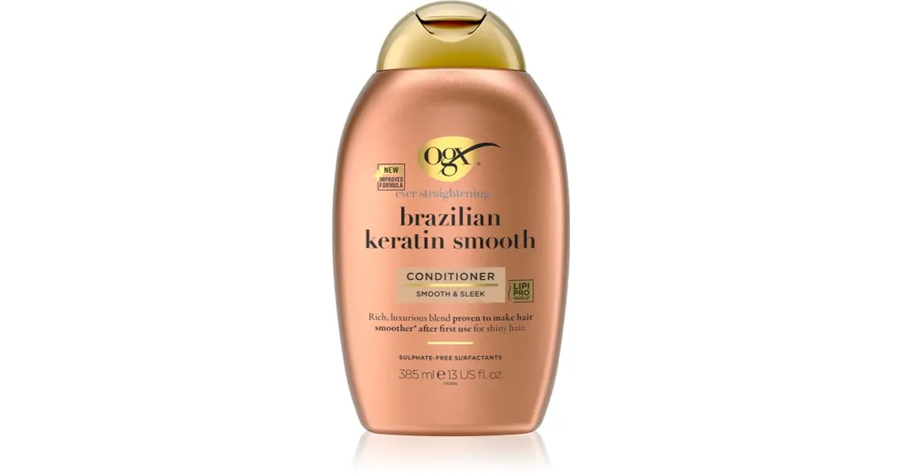 Exkluzív ajánlat OGXBrazilian Keratin Smooth kisimító kondicionáló a fénylő és selymes hajért