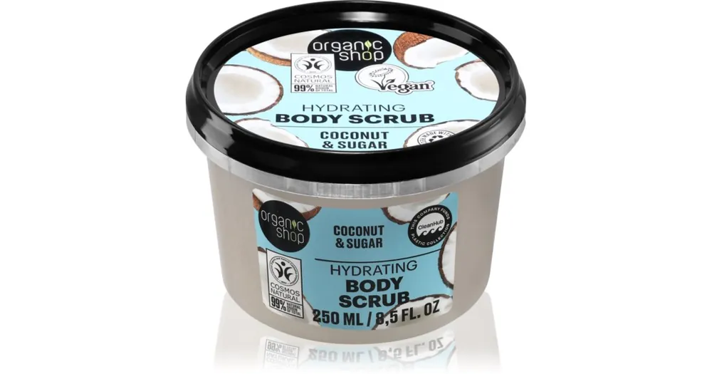 Szezonális akció Organic ShopBody Scrub Coconut & Sugar hidratáló testpeeling