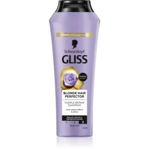 SchwarzkopfGliss Blonde Hair Perfector hajsampon semlegesíti a sárgás tónusokat Kiárusítás