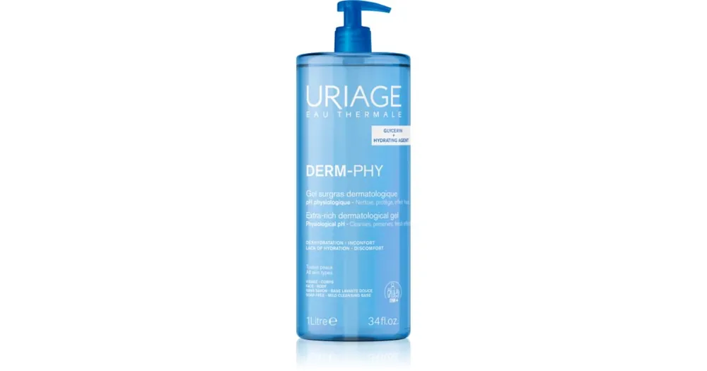 UriageDERM-PHY Extra Rich Dermatological Gel lágy tisztító gél Akciós ár