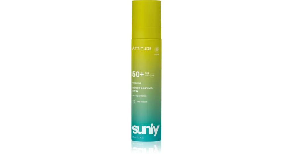AttitudeSunly Mineral Sunscreen Spray SPF 50+ ásványi napozó spray parfümmentes Biztonságos fizetés