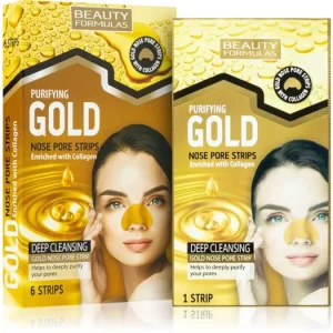 Beauty FormulasGold tisztító tapasz az orr eltömődött pórusaira kollagénnel Korlátozott ajánlat