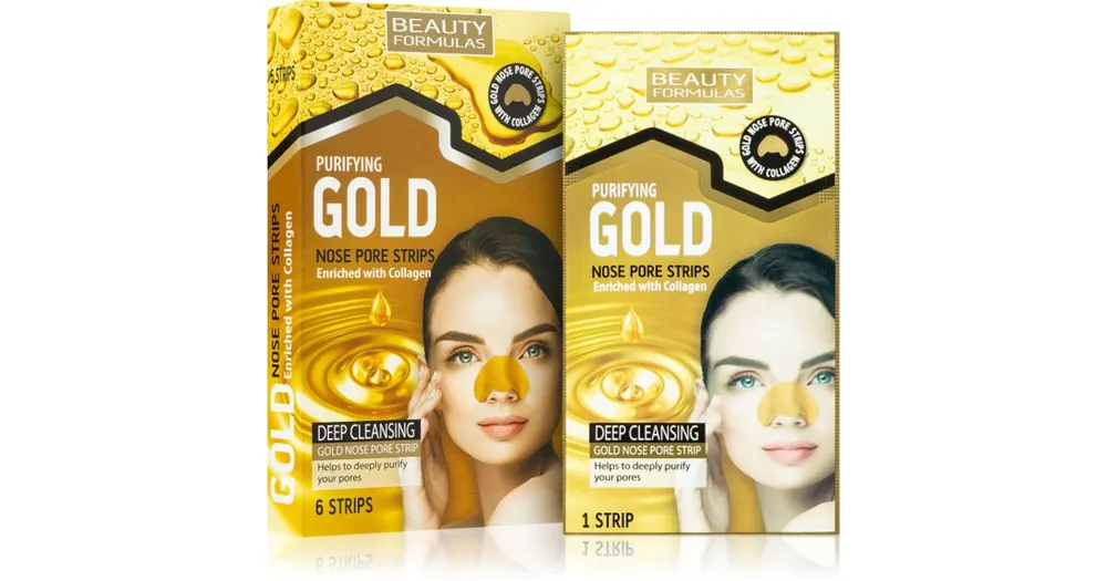 Beauty FormulasGold tisztító tapasz az orr eltömődött pórusaira kollagénnel Korlátozott ajánlat