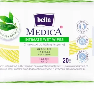 Újdonság BELLAMedica Green Tea Extract nedves törlőkendők intim higiéniára