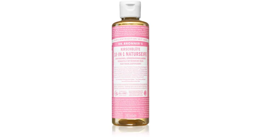 Rendeld meg most Dr. Bronner’sCherry Blossom 18-in-1 Liquid Soap folyékony univerzális szappan