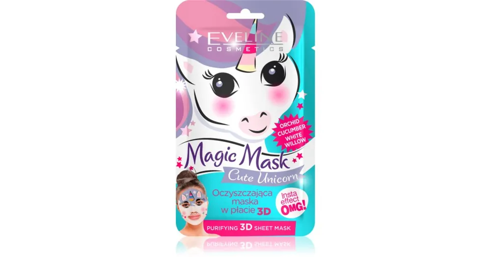 Eveline CosmeticsMagic Mask Cute Unicorn textil 3D mélytisztító arcmaszk Legkelendőbb