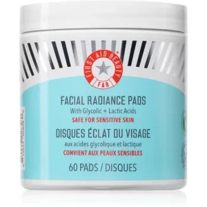 First Aid BeautyFacial Radiance Pads hámlasztó kendők az élénk és kisimított arcbőrért Azonnal elérhető