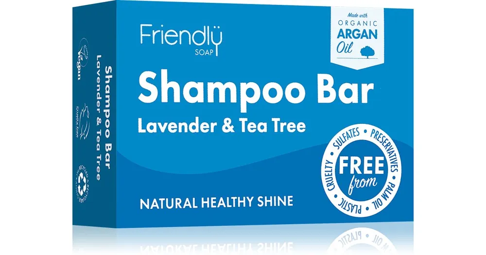 Friendly SoapNatural Shampoo Bar Lavender and Tea Tree természetes szappan hajra Szezonális akció