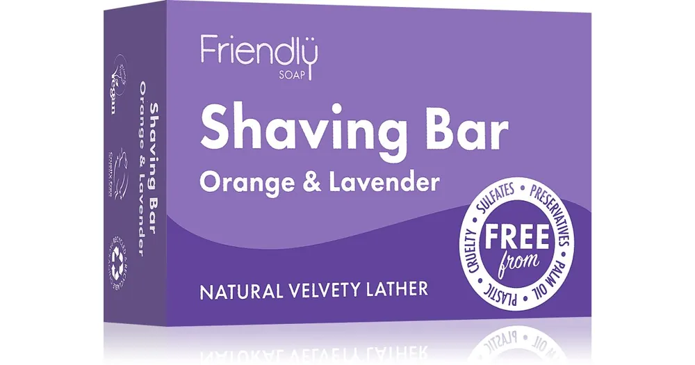 Biztonságos vásárlás Friendly SoapShaving Bar Orange & Lavender természetes szappan borotválkozáshoz