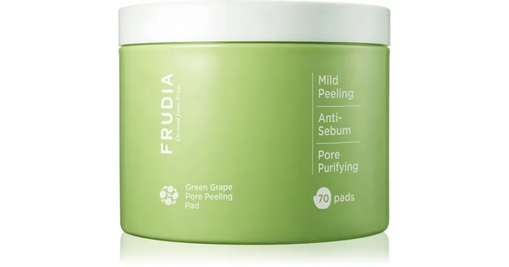 FrudiaGreen Grape arctisztító peeling párnácskát a fénylő arcbőr és a kitágult pórusok ellen Expressz szállítás
