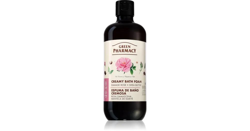 Green PharmacyDamask Rose & Shea Butter Bath Foam krémes fürdőhab bambuszvajjal Biztonságos fizetés