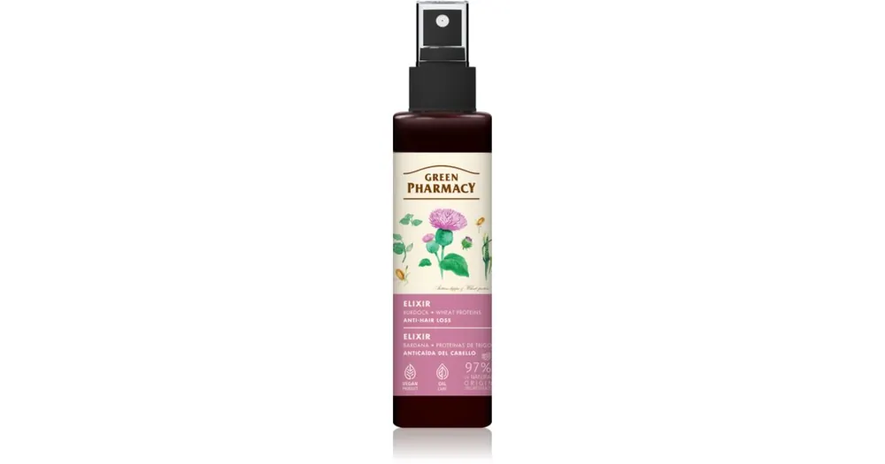 Népszerű Green PharmacyBurdock & Wheat proteins Elixir öblítést nem igénylő hajkúra hajhullás ellen